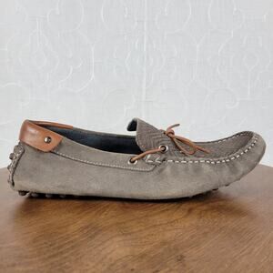 Mike Konos Mens Shoes Size 10 Taupe Suede Leather Driving Loafers Mocassins